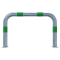 Impact protection bars | as e-charging post protection | to be fixed by plugs, | total width: 1000mm, total height: 650mm | hot-dip galvanized with green reflective strips foil type RA1/A